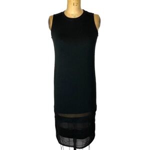 5/$25 Black Mesh Detail Casual Midi Dress
